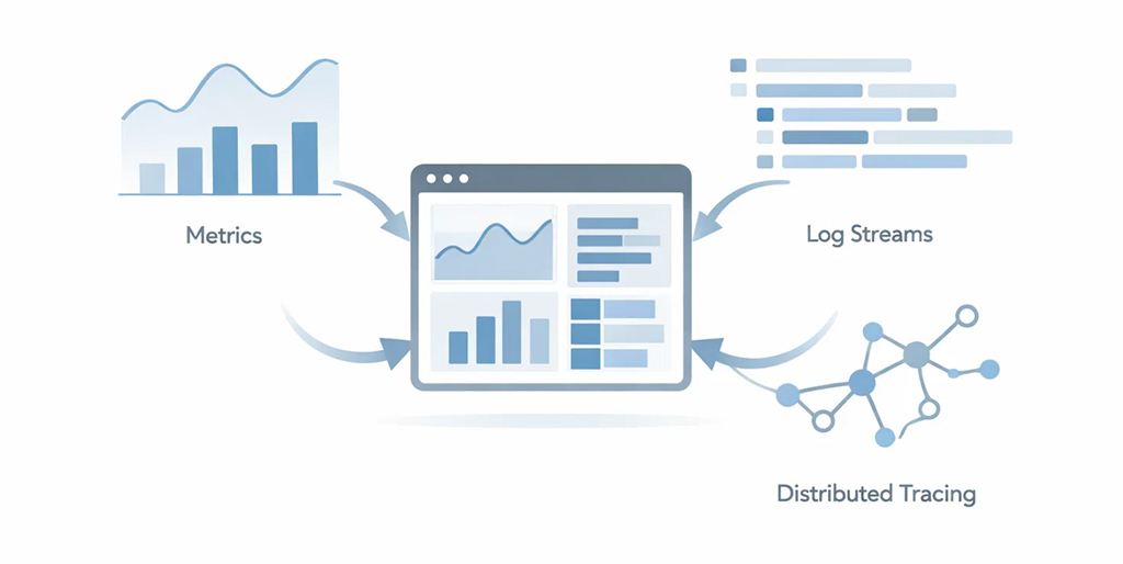 Observability integration (metrics, logs, traces)